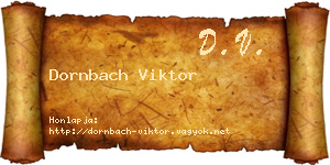 Dornbach Viktor névjegykártya
